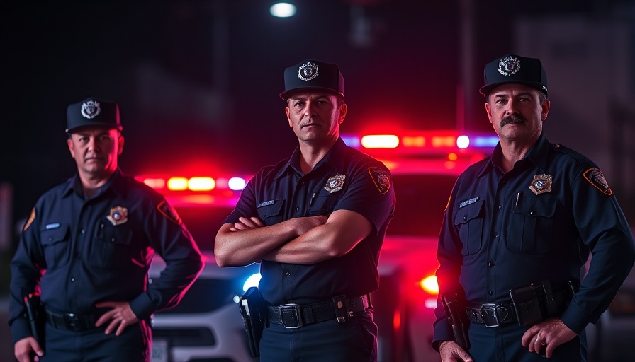 Confident police officers in nighttime patrol, policing strategies