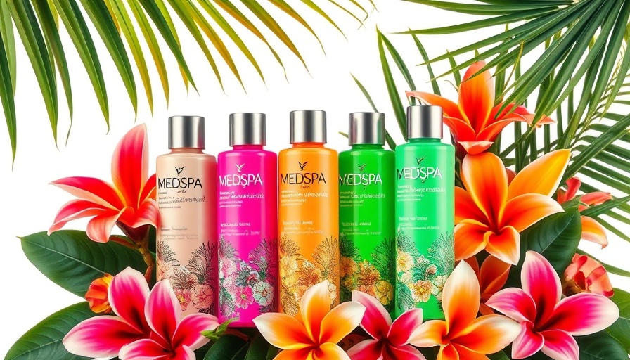Colorful medspa product labels with vibrant floral design