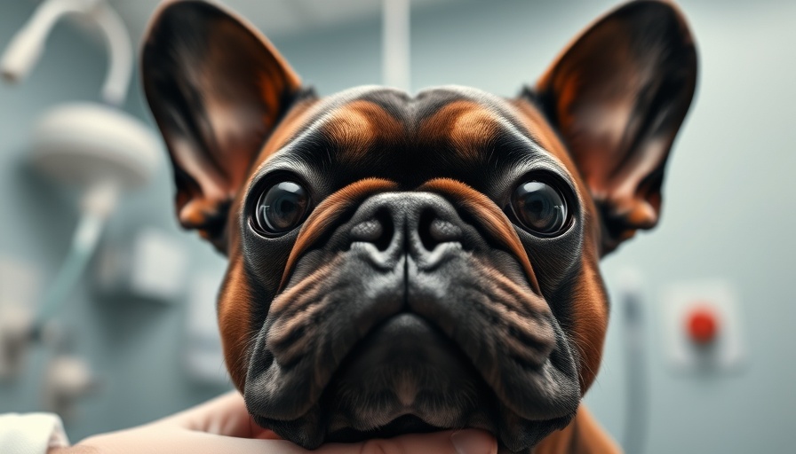 Brachycephalic dog breeds at a vet clinic highlighting welfare crisis.