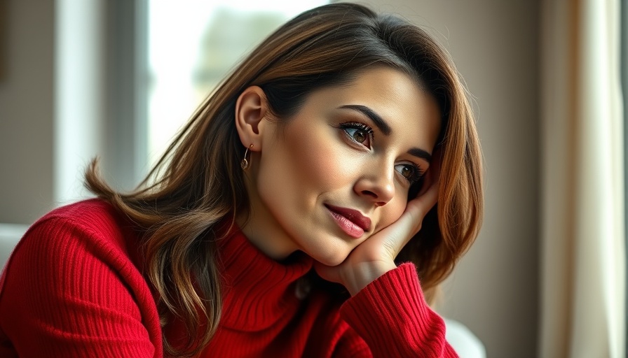 Strategic pause productivity depicted by a woman in red sweater