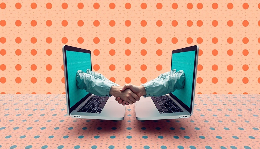 Digital handshake symbolizing local business partnerships in veterinary clinics.