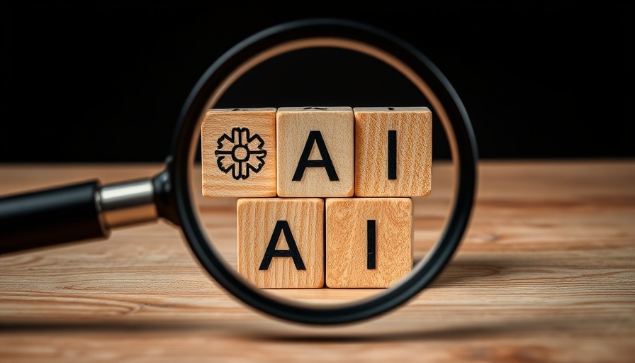 Magnifying glass on AI blocks highlighting AI hallucinations issues.