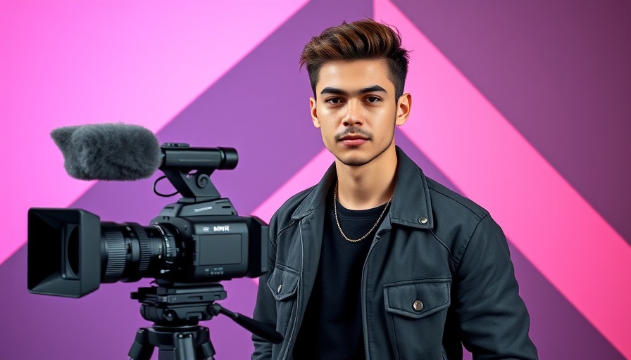 Young man with camera for live video marketing in MedSpas, modern setup.