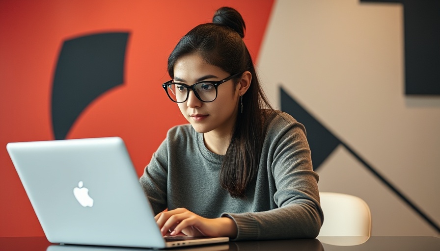 Young woman enhancing lead generation website for veterinarians.