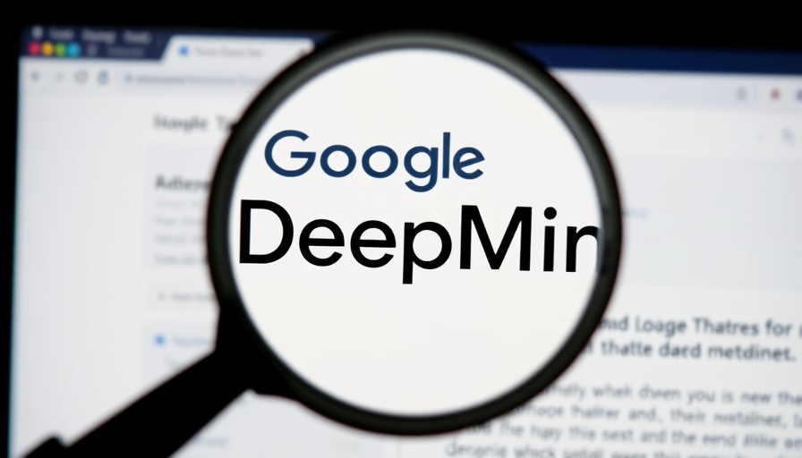 Magnified text of Google DeepMind with AI discussion, clear focus.