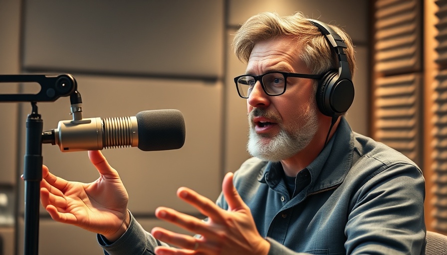 Man discussing MedSpa growth strategies on a budget in podcast studio.