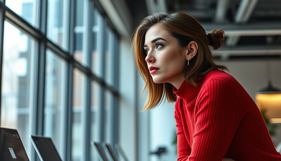 Confident woman in an office, symbolic of communication skills for technical leaders.