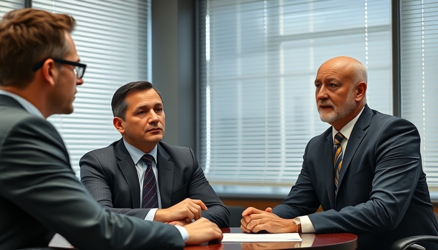 Two men in an office discussing police security protocols.