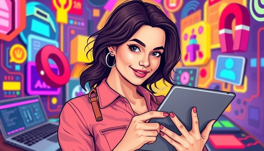 Confident young woman in a tech-inspired abstract setting, highlighting autonomous agents.