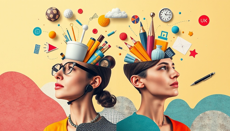 Creative collage of AI agents transforming marketing concepts.