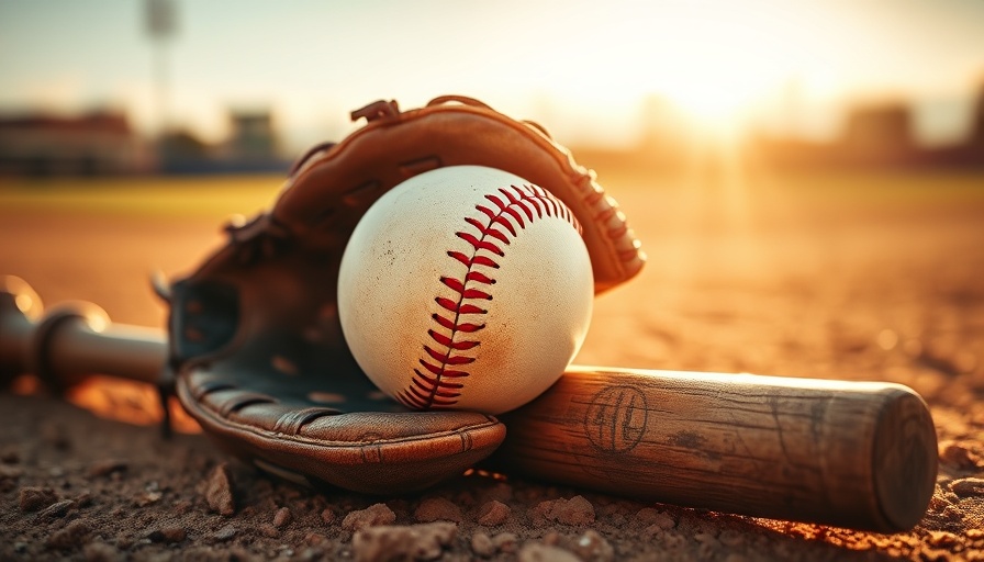 Baseball glove and bat on field during Battle of the Badges.