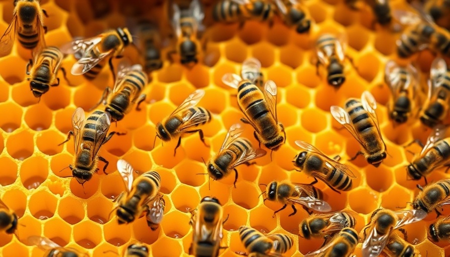Honeybees on honeycomb, showcasing their activity.