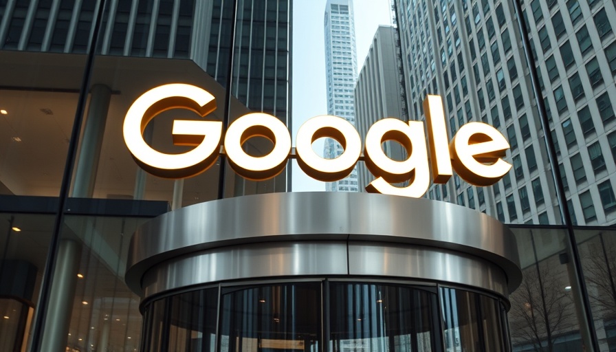 Google logo above revolving doors, Google Discover on Desktop Search