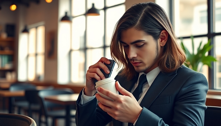 Young adult in café engaged with phone, symbolizing TikTok algorithm visibility.