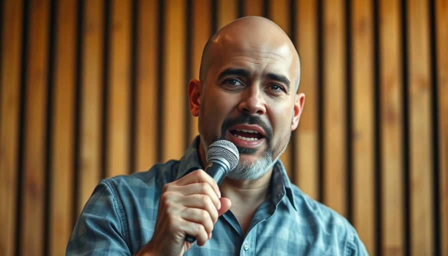 Medspa marketing expert speaking in a studio with microphone.