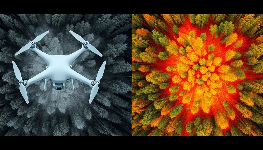 Drone technology using thermal imaging and standard camera view for public safety.