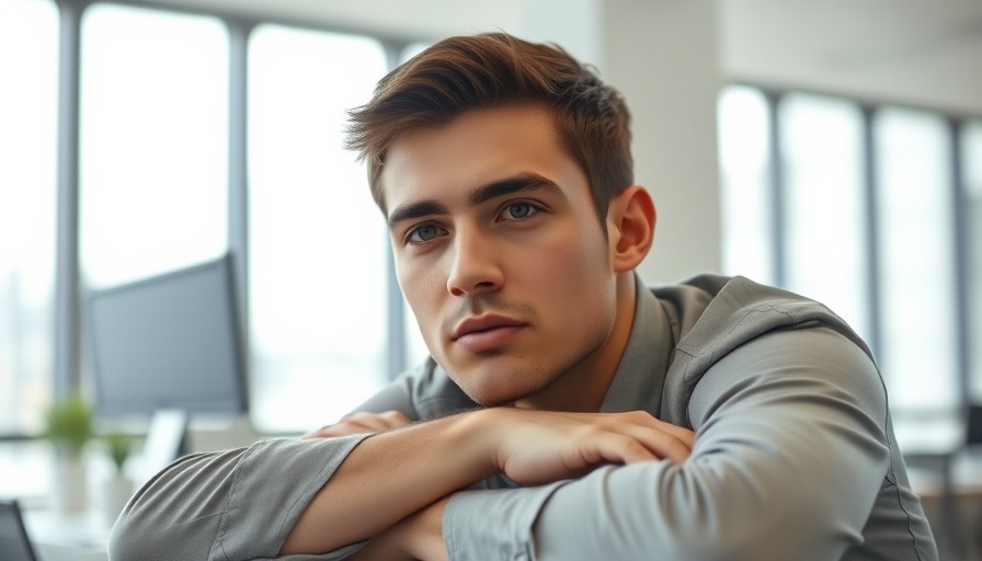 Thoughtful young man in office, tariff impact on businesses.