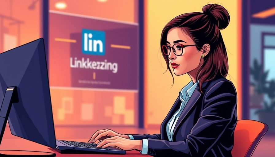 Professional engaging in LinkedIn Leads marketing, abstract design.