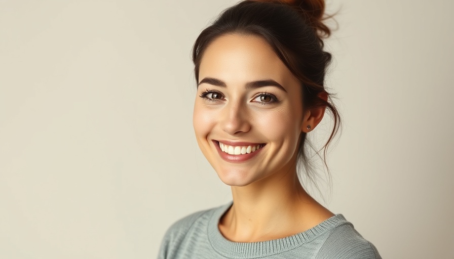 Confident woman smiling, showcasing positivity.