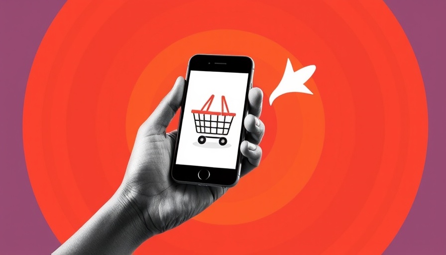 Social Media Reshaping Online Shopping: Digital collage of phone and basket.