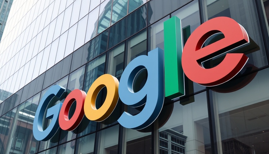 Vibrant Google logo on building facade, urban setting.