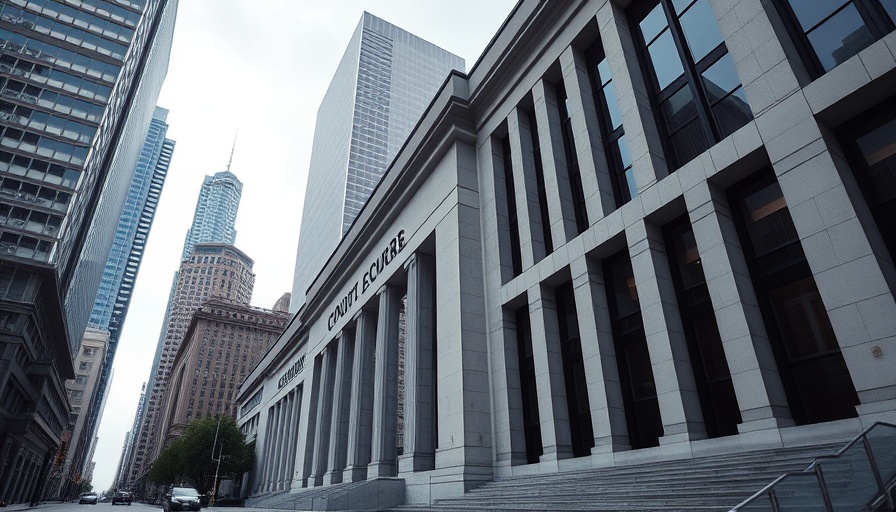Imposing courthouse facade symbolizing police integrity and accountability.