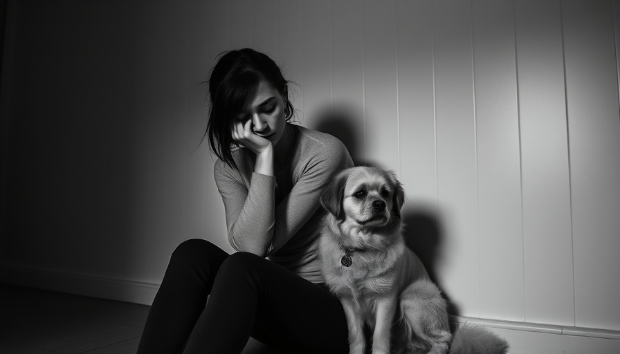 Distressed woman with dog, illustrating affordability crisis in vet care
