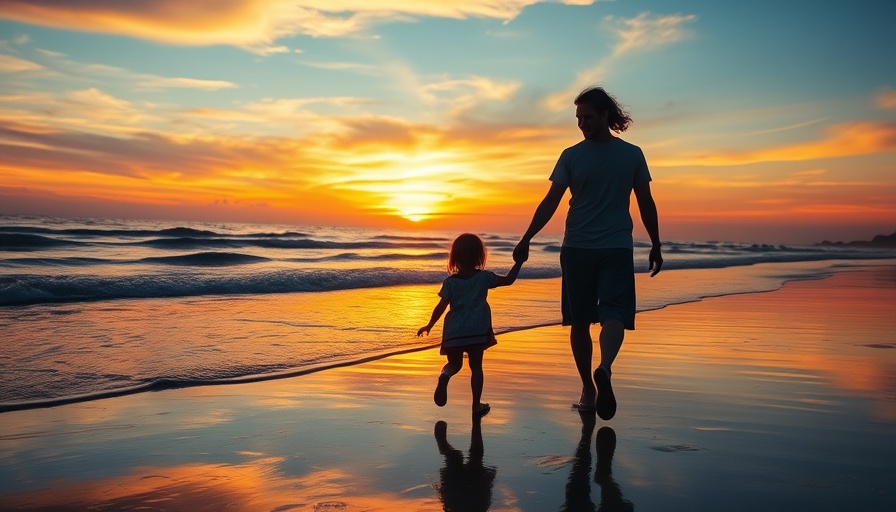 Silhouette of adult and child at beach sunset, Dependent Stipend Update.