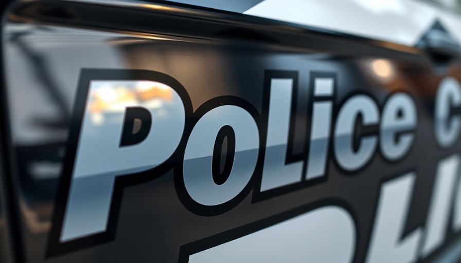 Close-up of Atlanta Police car door logo detailing textures.