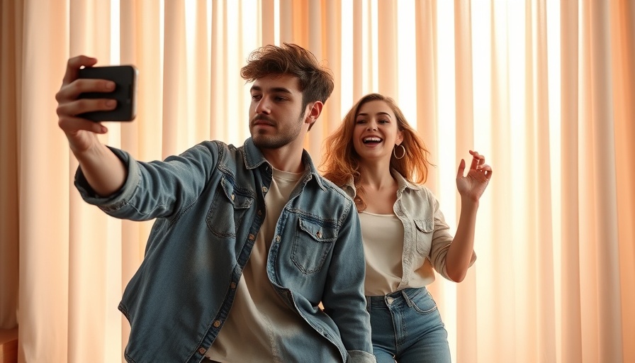 Content creators dance on TikTok, filmed by smartphone, vibrant setting.
