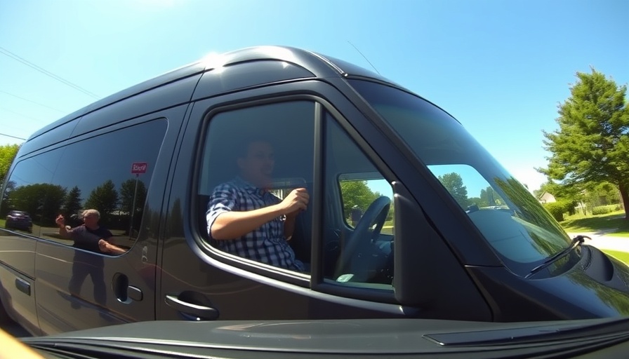 Police news: Black van stopped, driver interaction in suburban setting.