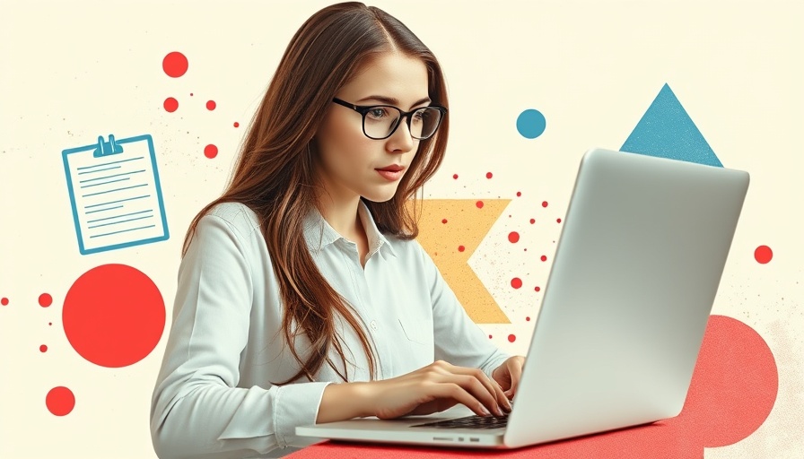 Creative MedSpa content marketing funnel illustration with woman blogging.