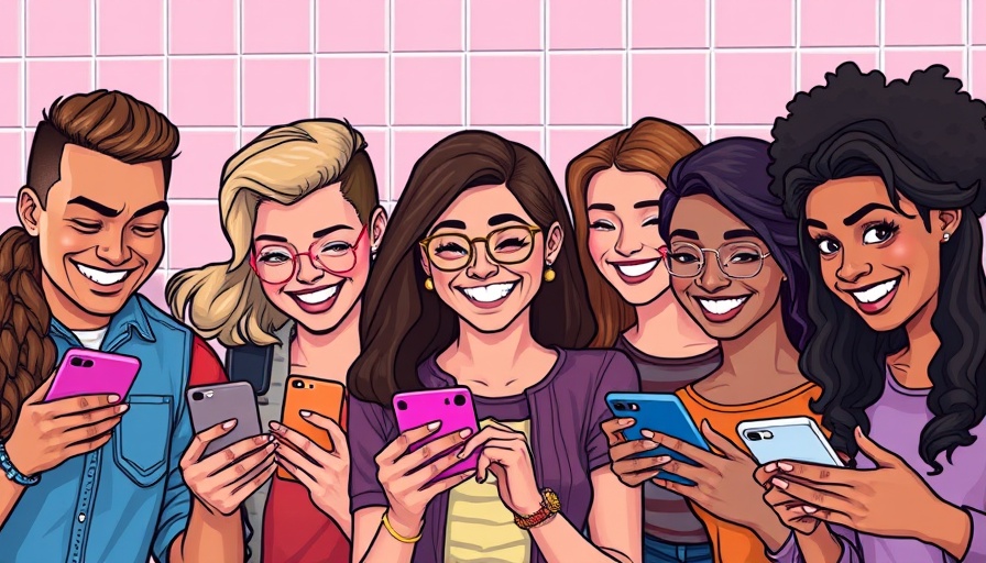 Young adults using smartphones representing LinkedIn demographics 2025.
