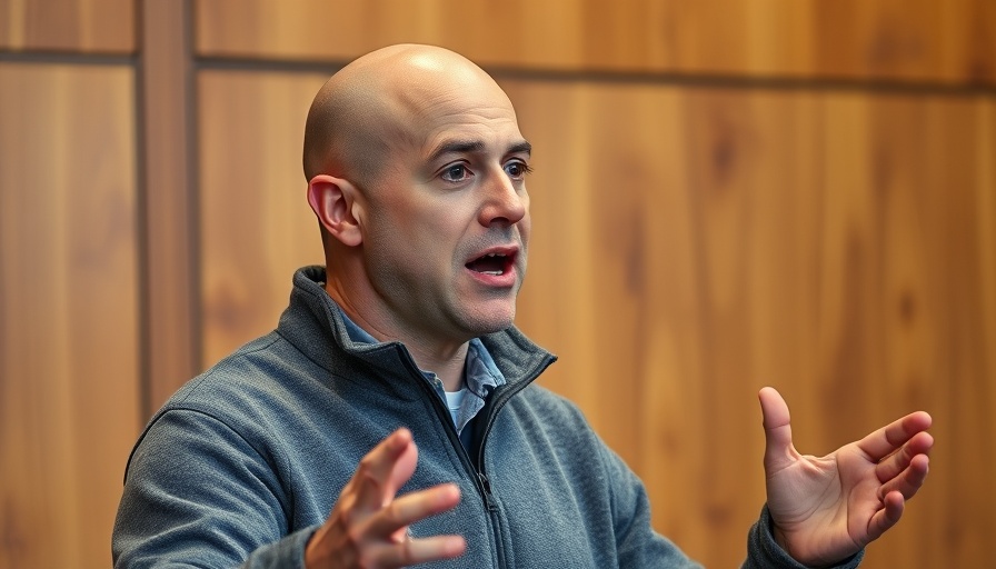 Bald man speaking passionately, medspa marketing.