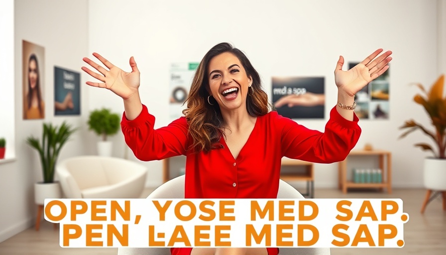 Enthusiastic woman with motivational message about opening a med spa.
