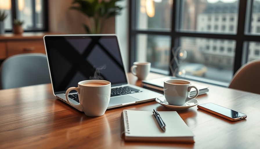 Cozy workspace with laptop and coffee for medspa marketing