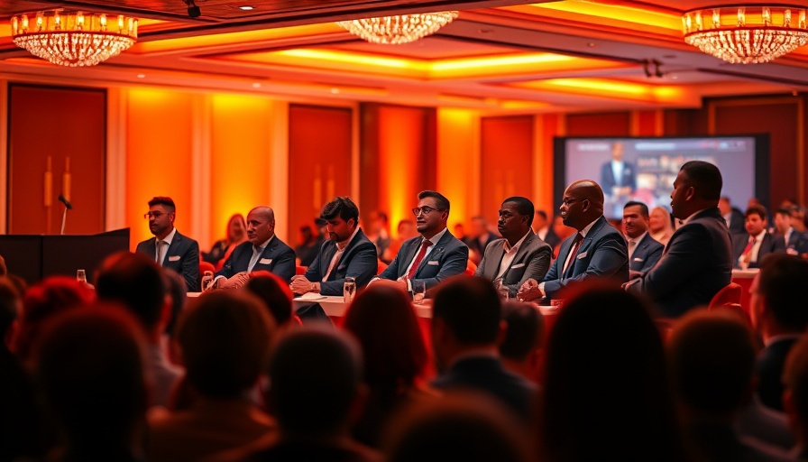 Business conference discussing impact of immigration policy on entrepreneurs.