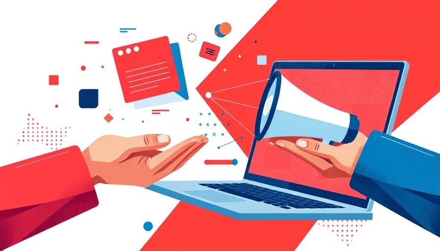 Hands sharing digital content in aesthetic marketing illustration