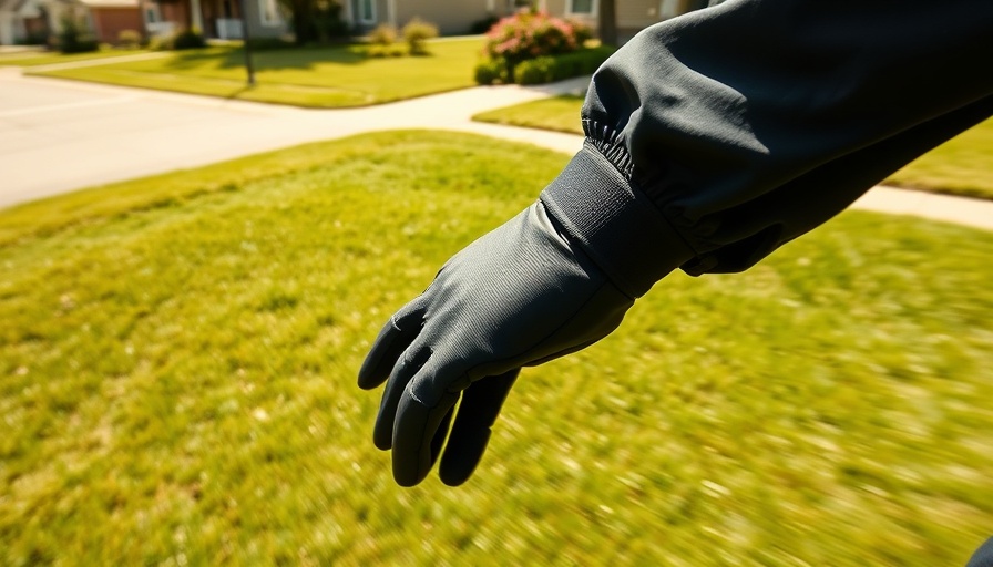 Police officer hand enforcing safety protocols on grass