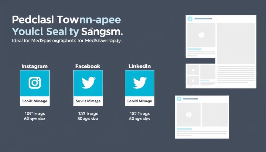 Infographic showing social media image sizes for MedSpas.