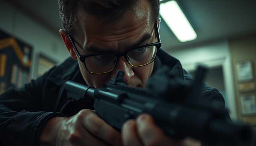 Close-up of a struggle, officer-involved incident depicted.