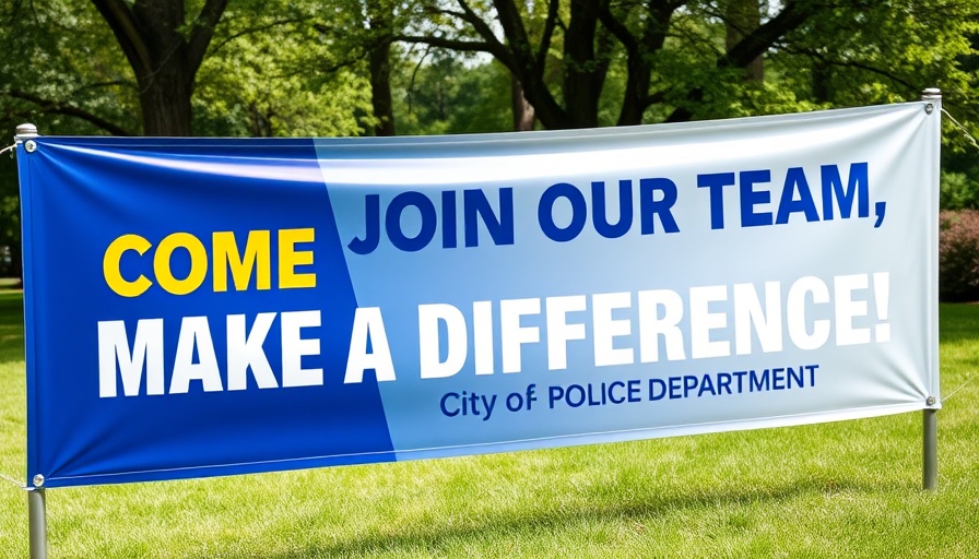 Police recruitment banner addressing insufficient police staffing