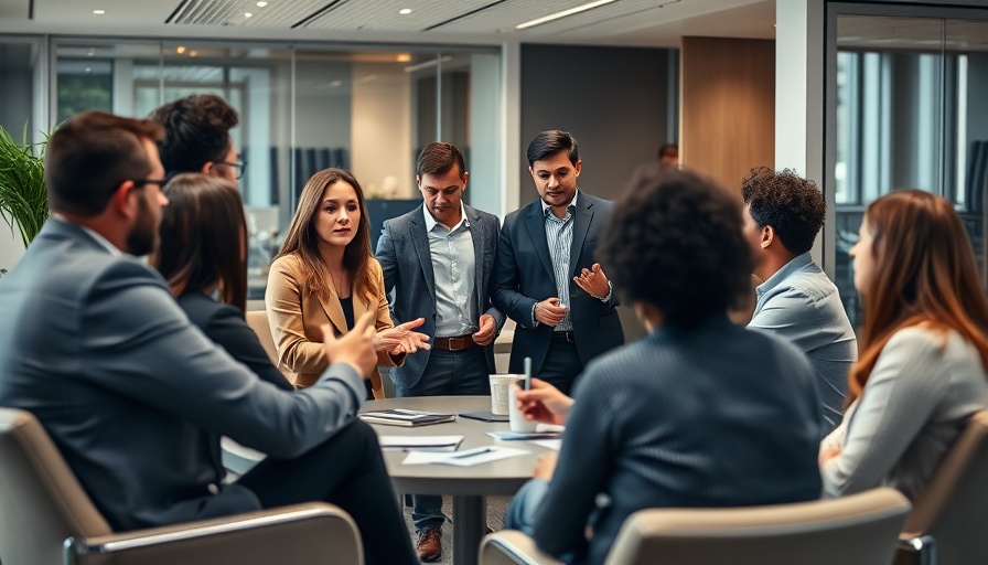 Group discussion on police reform strategies in an office.