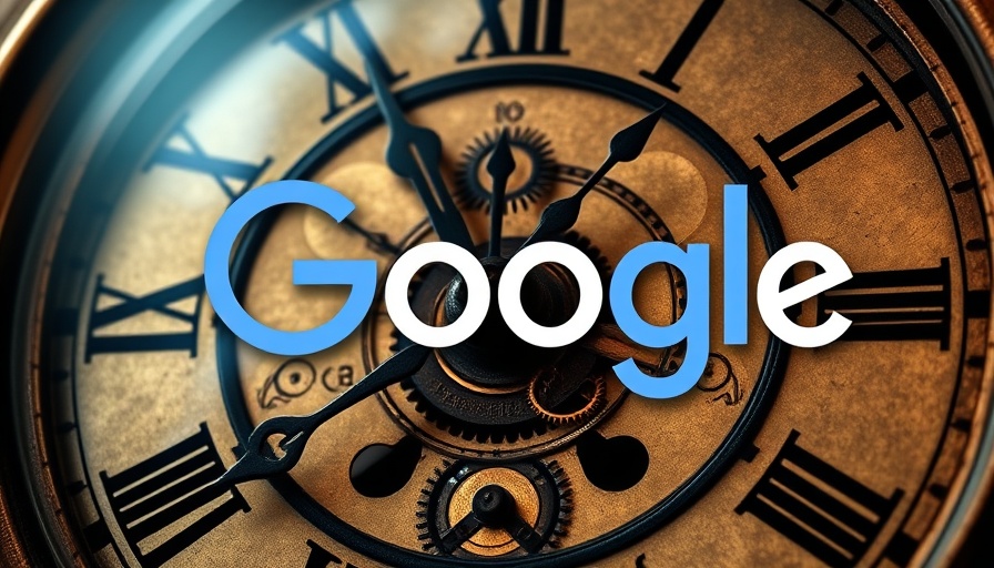 Google Time-Based Search Operators vintage clock with logo overlay.