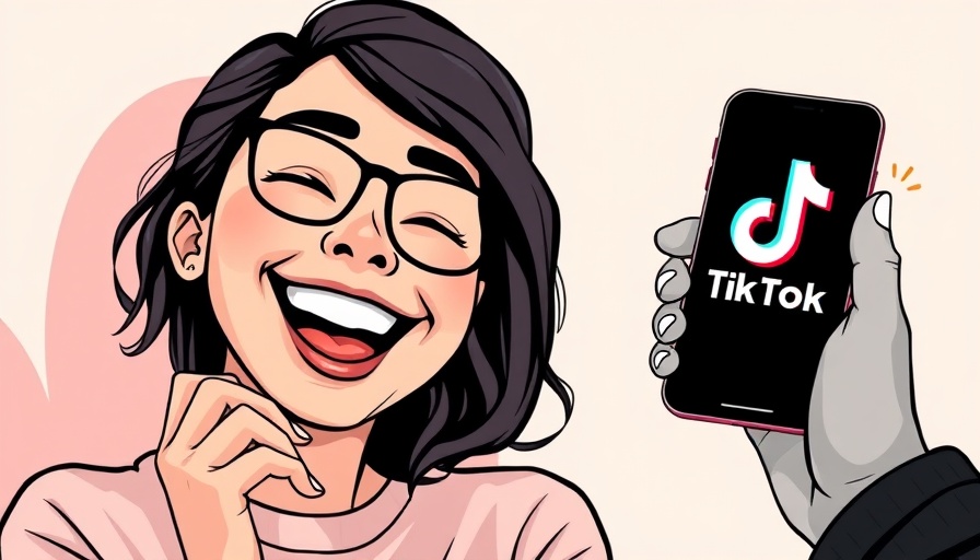 Joyful woman and TikTok phone, generate leads on TikTok concept.