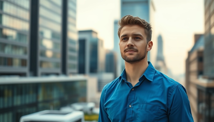 Confident man standing in cityscape, representing breaking into new markets with PPC.