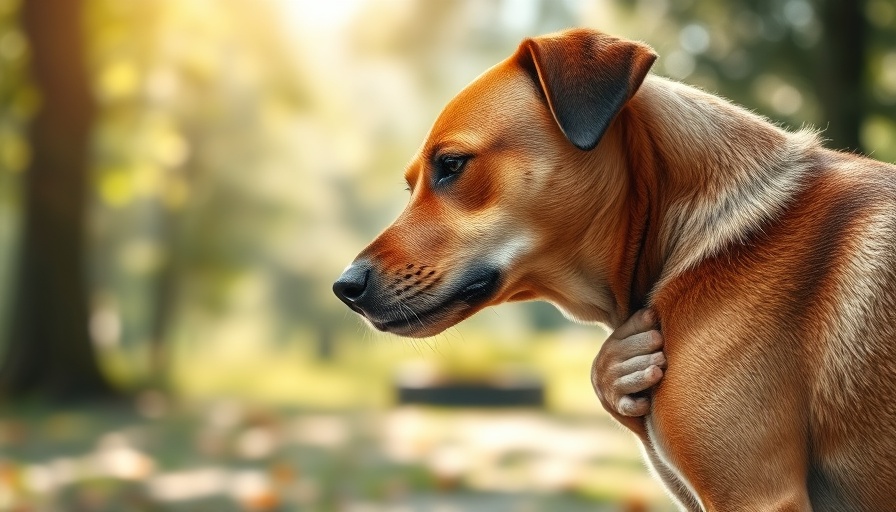 Dog scratching itself in a park, highlighting ticks in veterinary practice.