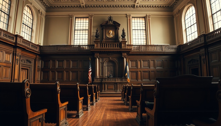 Empty courtroom symbolizing Texas bail reform discussion.