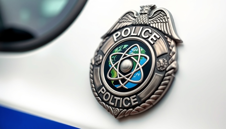 Close-up of Houston police badge on a vehicle, police news.