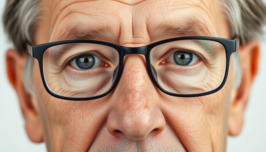 Close-up of an older man with glasses, neutral expression.